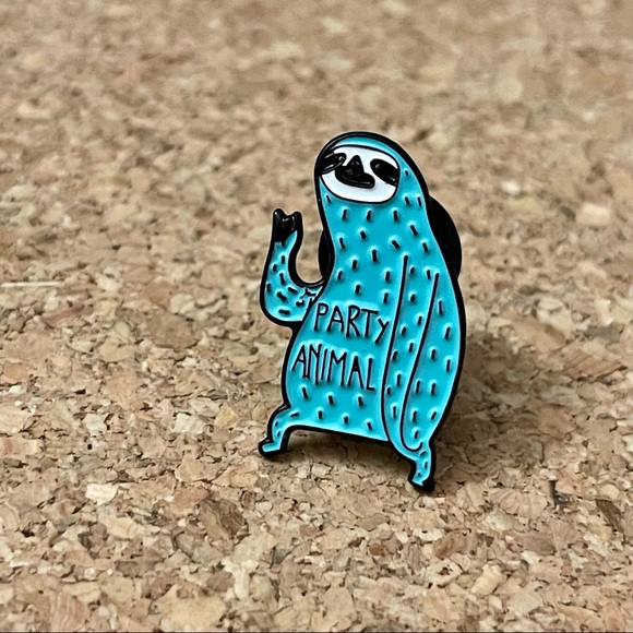 Party Animal Sloth Enamel Pin - Picture 2 of 5